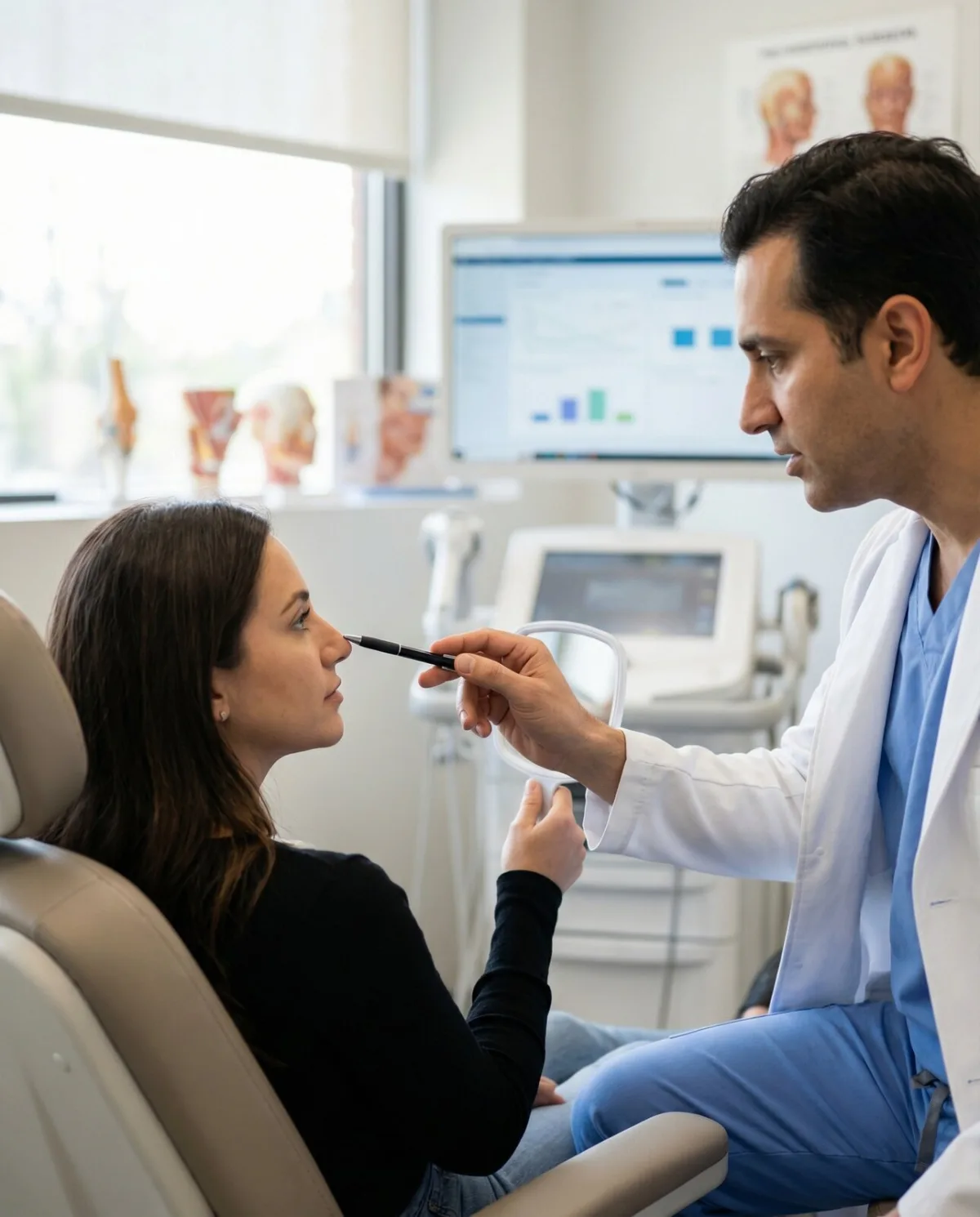 Avaliação médica para rinoplastia secundária e revisão nasal