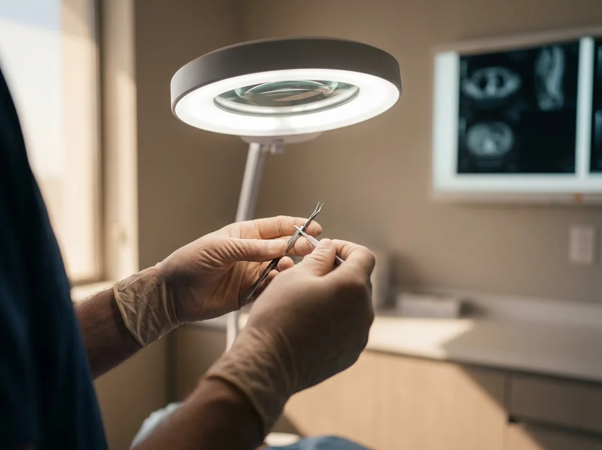 Instrumentos cirúrgicos durante planejamento para evitar erros comuns na rinoplastia