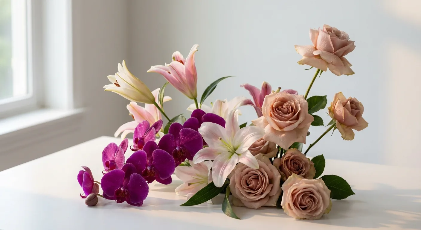 Flores diversas simbolizam a variedade normal da anatomia vulvar