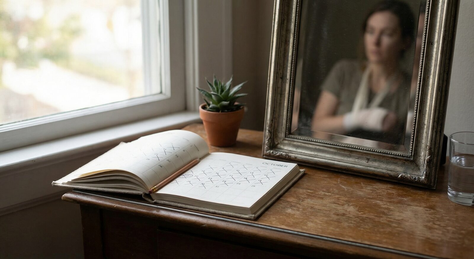 Calendário aberto simbolizando o tempo de espera pelo resultado final da rinoplastia