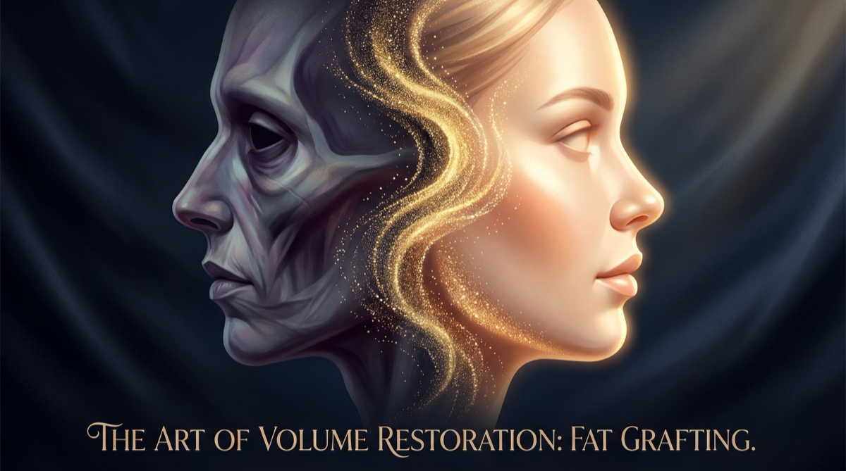 Conceito de restauração de volume facial após emagrecimento com Ozempic